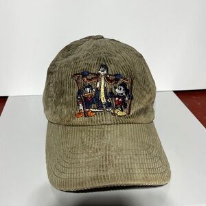 Disney Store Corduroy Hat Goofy Donald Duck Mickey Mouse Embroidered Ski Design